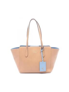 Gucci Swing Tote Bag Leather Beige Blue #279632G35B